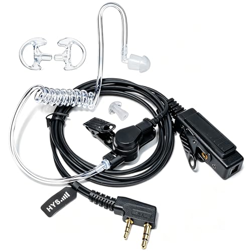 HYS Covert Acoustic Tube Earpiece 2 Pin Compatible with Baofeng BF-888S UV-5R Quansheng Kenwood Walkie Talkie