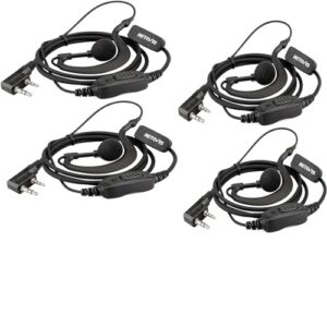 Retevis RE3120 Walkie Talkie Earpiece 2 Pin C-type Radio Headset Security Headset Compatible with 2 Way Radio RT24 RT622 RT27 RT617 RT618 RT619 BaoFeng BF-888S Kenwood Proster (4 pcs)