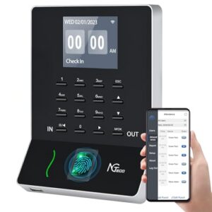 NGTeco Fingerprint clocking in machine for Small Business WiFi Time Card Machine