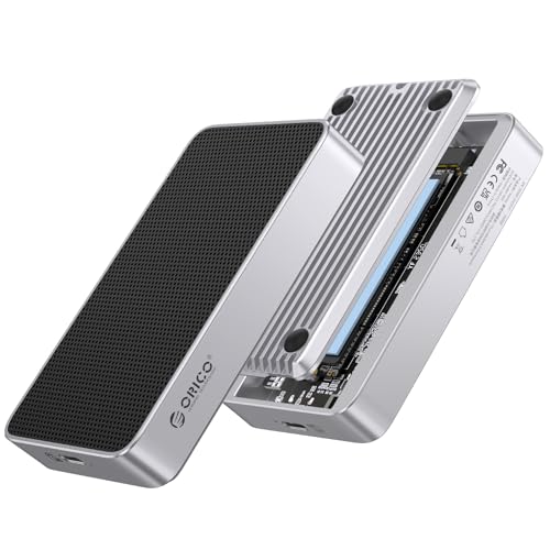ORICO 80Gbps M.2 NVMe SSD Enclosure Dual-chip Compatible with Thunderbolt 5/4/3/USB 4 / USB3.2/3.1/3.0 M-Key/(M&B) Key NVMe SSDs up to 8TB Fanless Silent Cooling- X50PRO