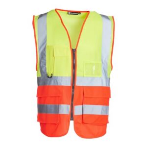 Blackrock Yellow & Red Premium Hi Vis Vest With Pockets