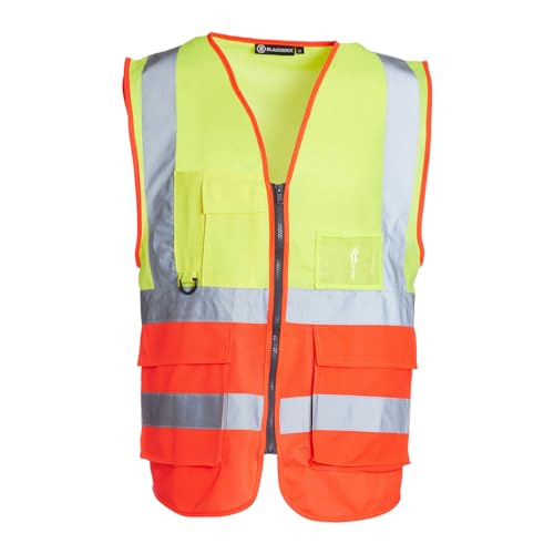 Blackrock Yellow & Red Premium Hi Vis Vest With Pockets