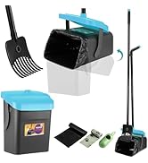 Faankiton Dog Pooper Scooper Swivel Bin & Rake Kit with 35 Waste Bags, Dog Poop Picker, Adjustabl...
