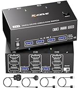 KVM Switch 2 Monitors 1 Desktop and 1 Laptop 4K@60Hz, 7-IN-1 Dual Monitor KVM Switch Docking Stat...