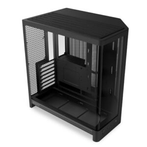 NZXT H6 Compact Dual-Chamber ATX PC Case - 10x 120mm Fan Support - 360mm Radiator - Back-Connect Motherboard Ready - Seamless Curved Tempered Glass - Black