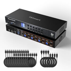 TESmart 4K@144Hz Displayport KVM Switch 3 Monitors 4 Computers USB 3.0