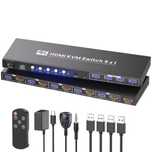 HDMI KVM Switch 1 Monitor 5 Computers