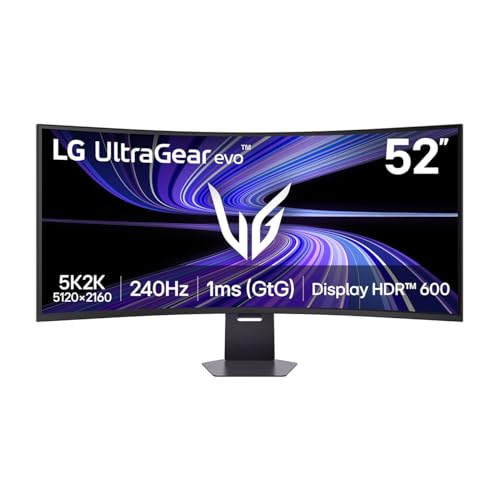 LG UltraGear evo G9 Gaming Monitor 52G930B-B : Ultrawide 5K2K 2160p VA Curved 52 Inch