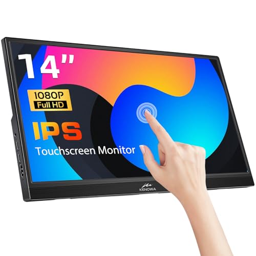 Kenowa Portable Monitor Touchscreen 14" FHD 1080P External Display 100% sRGB