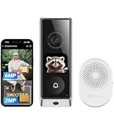 EZVIZ 2K Video Doorbell Camera Wireless, 2.4GHz Wi-Fi, No Subscription, AI Human Package Detectio...