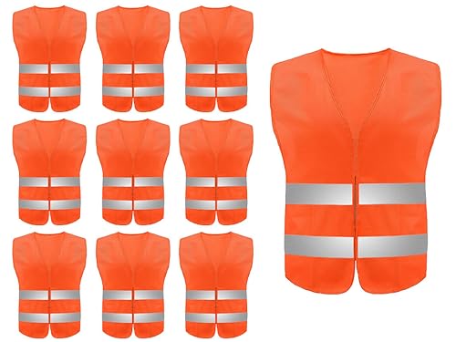 10PCS Reflective High Visibility Vests
