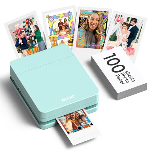 Nelko PP01 Portable Photo Printer with 100 Sheets Paper & Ink Cartridge