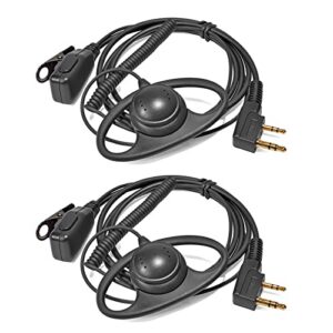 Walkie Talkie Earpiece with Mic Headset Compatible with Baofeng UV5R 888S UV-82HP Kenwood 2 Way Radio for Security Bodyguard Outdoor (D Shape