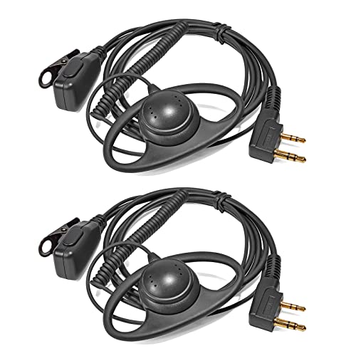 Walkie Talkie Earpiece with Mic Headset Compatible with Baofeng UV5R 888S UV-82HP Kenwood 2 Way Radio for Security Bodyguard Outdoor (D Shape