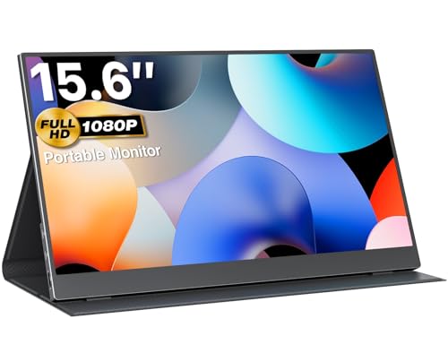 VisionOwl Portable Monitor 15.6 Inch 1080P FHD IPS Portable Screen HDMI USB-C Monitor for Laptop Mac Surface PC PS5 Xbox