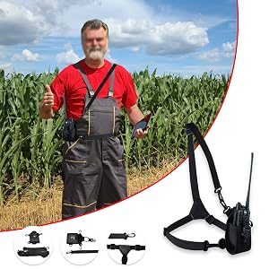 Multipurpose tactical pouch with adjustable straps. Shown worn on belt, attached to backpack, and as standalone bag. Features black durable material and multiple attachment options.