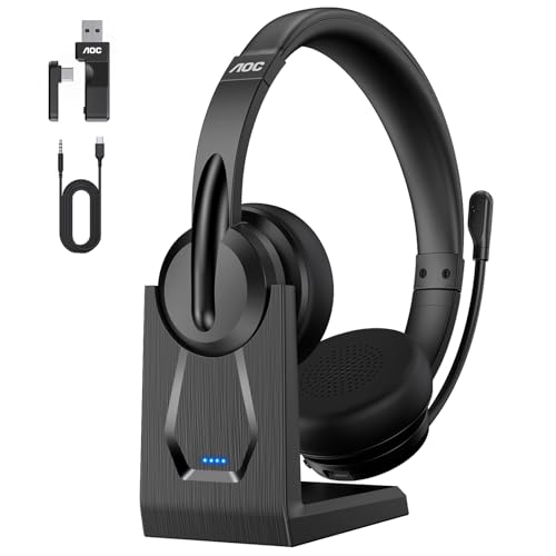AOC Wireless Headset with Microphone for Work
