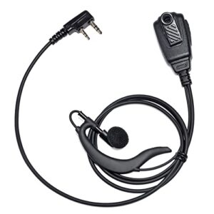 UAYESOK G Ring Security Radio Earpiece 2 Pin Walkie Talkie Headset for Kenwood TK3301 TK3501 Baofeng UV5R 888S GT3TP UV82 RETEVIS RT24 RT27 RT28 with PTT Mic Two Way Radio Accessories