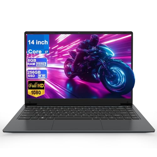 LEEDOW 14 Inch Laptop Computer 8GB RAM 256GB SSD Core i7 Dual Core