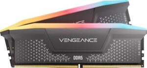 CORSAIR VENGEANCE RGB RS DDR5 RAM 32GB (2x16GB) Up to 5600MHz CL40-40-40-77 1.25V AMD EXPO Intel XMP Computer Desktop Memory – Grey (CMG32GX5M2B5600Z40)