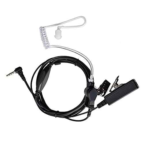 HYS Earphones Sound Tube 3.5 mm Headphones Transparent Built-in Microphone PTT Security Headset Compatible with Baofeng UV3R BF-T1 BF-T6 Radio