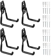 Faankiton 4PCS Garage Hooks, Universal Heavy Duty Steel Garage Storage Hooks Set, Wall-Mounted Ut...