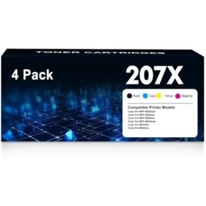 Compatible Replacement 207X Toner With Chip for HP 207X 207A Color Laserjet Pro MFP M283FDW M282NW M255DW M255NW W2210X W2211X W2212X W2213X(Black Cyan Yellow Magenta