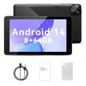 PRITOM 7 inch Android 14 Tablet PC with 8GB RAM 64 GB ROM