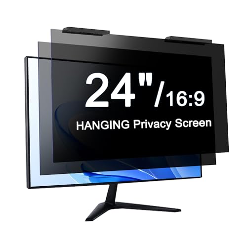 2 Pack Hanging Computer Privacy Screen Filter for 24 Inch 16:9 Aspect Ratio (547 x 320 mm) Monitor