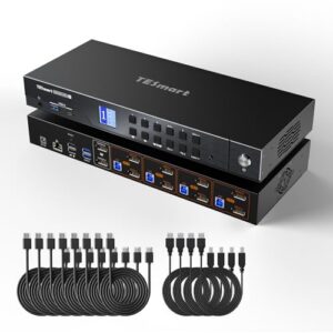 TESmart 4K@144Hz Displayport KVM Switch 2 Monitors 4 Computers