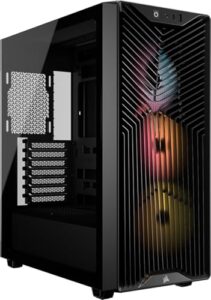 CORSAIR 3200D RS ARGB Mid-Tower PC Case – 3x RS120 ARGB PWM Fans Included