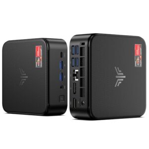 NiPoGi E3B Mini PC AMD Ryzen 7 7735HS(up to 4.75GHz 8C/16T) Mini Computer 24GB LPDDR5 1TB SSD Mini PC Windows 11 Pro Radeon 680M Graphics/4K Triple Display/WiFi 6/BT5.2/HDMI+DP+Type C/Office/Gaming