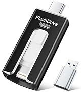 SUDEHO USB Stick 256GB for iPhone, MFi Certified USB-C & Lightning Memory Stick, 3-in-1 USB 3.0 F...