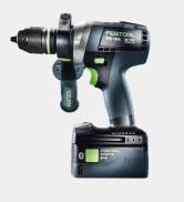 Power drill in use on wooden construction material, with 'PURE KRAFT' text displayed below.