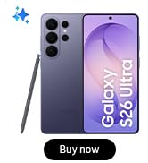 Text reads 'Buy now'. Advertisement showing smartphone with light gradient display and triple camera system.
