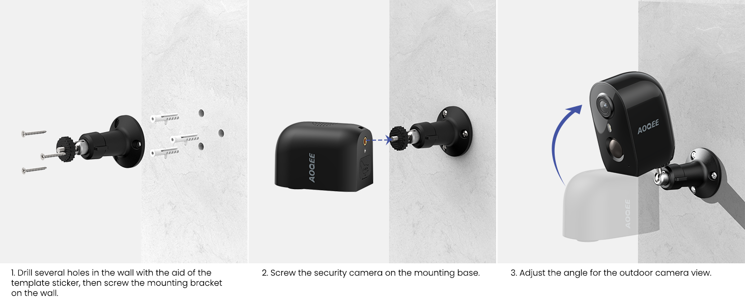 Four black wall-mounted bathroom fixtures shown in sequence: corner shelf bracket, corner shelf bracket variant, wall hook, and mounted shelving unit installation views.