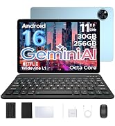 POPUX U11 Pro Android 16 AI Tablet, 11 Inch Android Tablets, 30GB RAM+256GB ROM/2TB, 90Hz Octa Co...