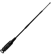 Gray and black telescopic rod or antenna with tapered design, featuring a pointed tip and cylindrical grip base.