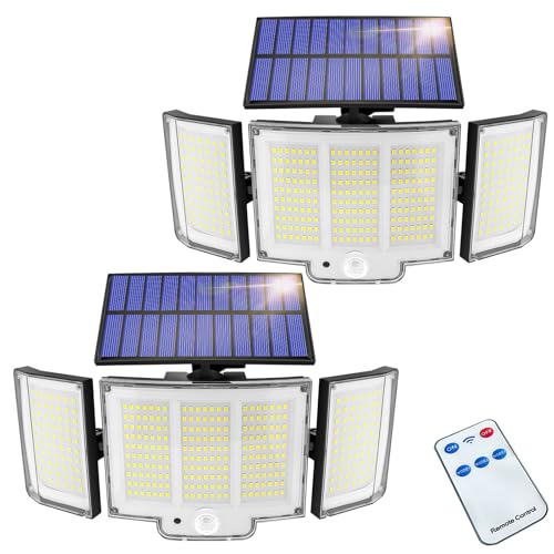 2 Pack 348LED Solar Lights Outdoor Garden