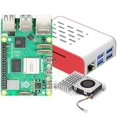 iRasptek Starter Kit for Raspberry Pi 5 RAM 4GB - 64GB Edition of OS-Bookworm Pre-Loaded (Red&Whi...
