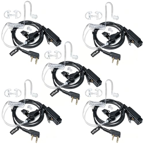 HYS Covert Acoustic Tube Earpiece 2 Pin Compatible with Baofeng BF-888S UV-5R Quansheng Kenwood Walkie Talkie