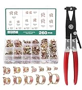 Faankiton 300PCS 10 Sizes 5-18mm Fuel Line Hose Clips Water Pipe Air Tube Silicone Vacuum Hose Cl...