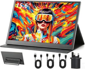Monitor Portable 15.6 Inch FHD 1080P IPS Anti-Glare USB-C HDMI