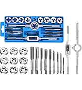 Faankiton Tap and Die Set, M3-M12 Tungsten Alloy Steel Metric Tap and Die Kit, Taper Drill Thread...