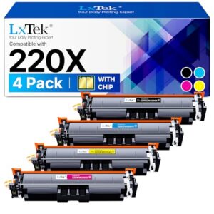 LxTek 220X 220A Toner Cartridge: With Chip Compatible for HP 220X with HP Color Laserjet Pro MFP 4302dw 4302fdw 4302fdn 4202dn 4202dw W2200X W2201X W2202X W2203X Print