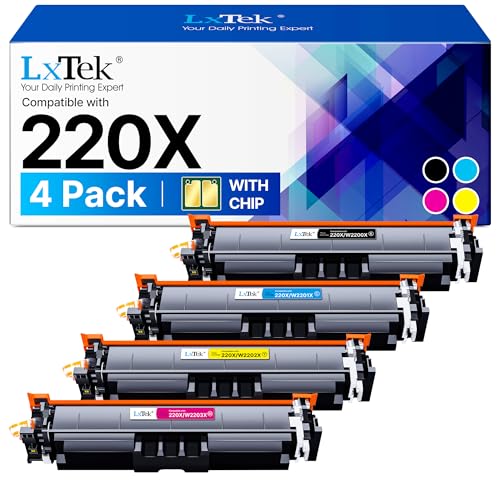 LxTek 220X 220A Toner Cartridge: With Chip Compatible for HP 220X with HP Color Laserjet Pro MFP 4302dw 4302fdw 4302fdn 4202dn 4202dw W2200X W2201X W2202X W2203X Print