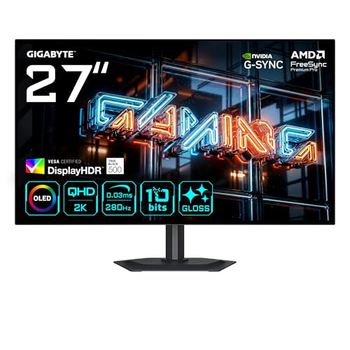 Gigabyte MO27Q28GR 27” Glossy WOLED QHD Gaming Monitor - 2560 x 1440