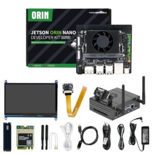 Yahboom Jetson Orin Nano SUPER 8GB Development Kit 67 Tops AI Large Model + IMX219 CSI Camera+Jetson Case +Development Board Ubuntu 22.04 ROS2 Data (Orin Nano 8GB Superior Kit)