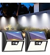 LOTMOS Solar Lights Outdoor, 342LED Remote Solar Security Lights Outdoor Motion Sensor, 3 Modes G...