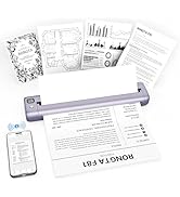 Rongta Portable Thermal Printers Wireless for Travel, F81 Inkless Bluetooth Printer Support A4 & ...